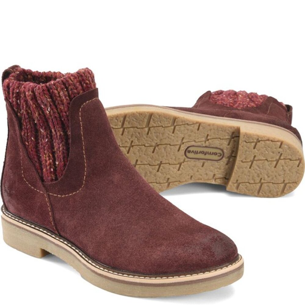 Comfortiva Align Rawnie Bootie in Mosto Red Suede - Size 9.5